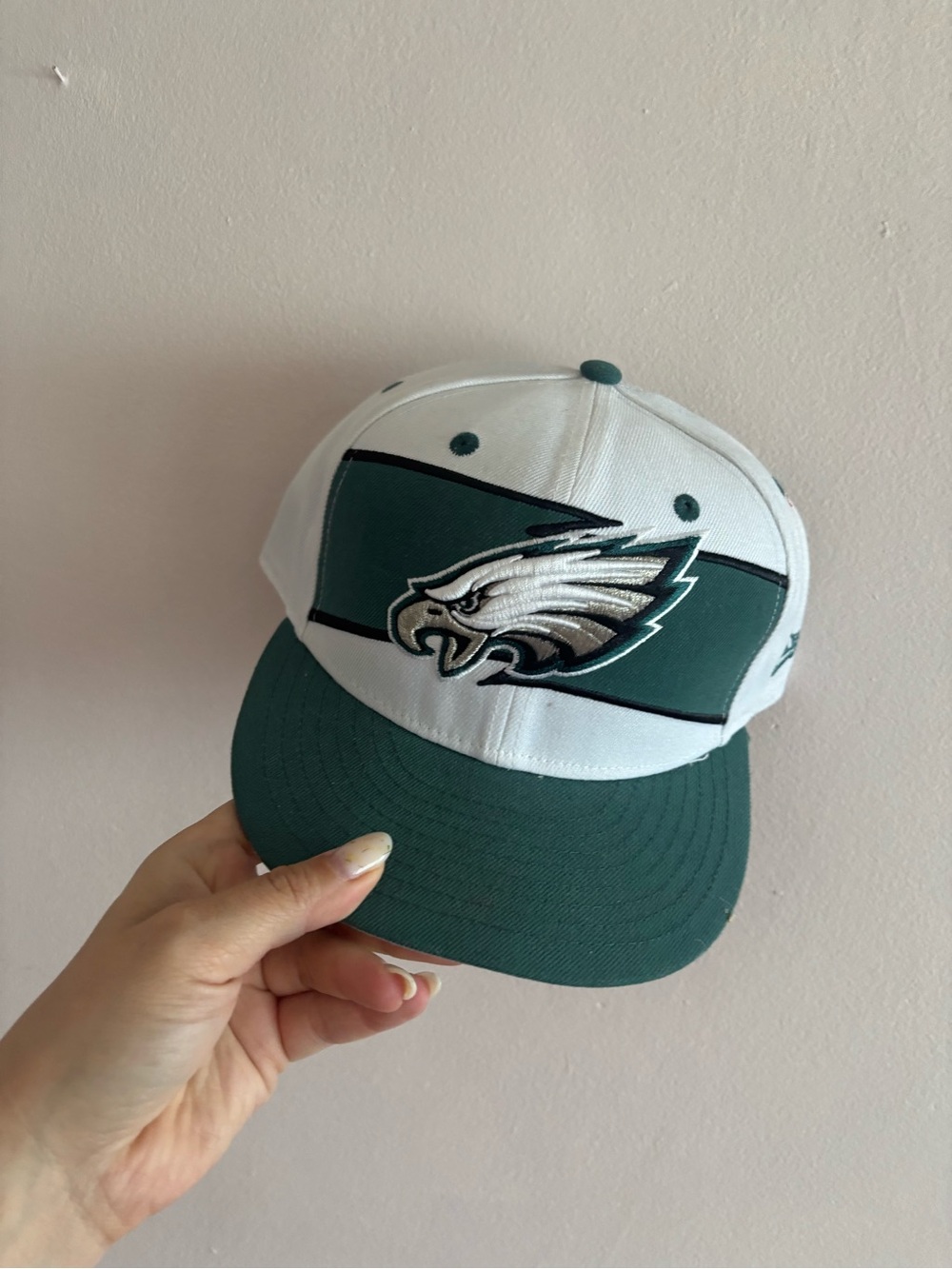 Philadelphia Eagles Two-Tone Snapback Hat - White & Midnight Green